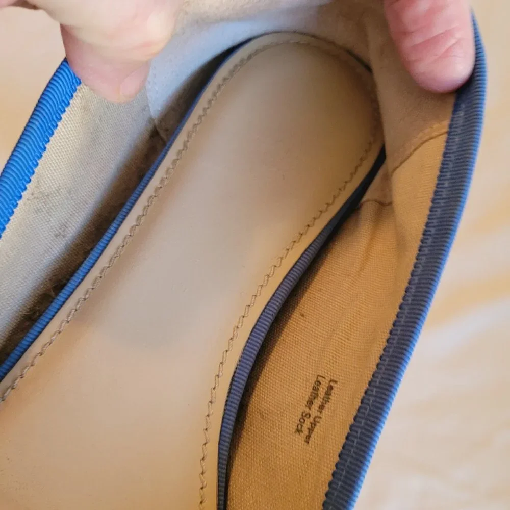 Bahama Blue Leather Ballet Flats. EEEUC. Size 9M (EUR 40) - Picture 11 of 12